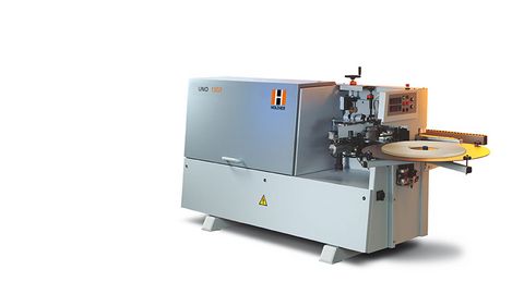 Die Kantenanleimmaschine von Holzher ermöglicht die optische Nullfuge mit GluJet Dünnfilmtechnologie Kantenanleimer im Kompaktformat - UNO von Holzher